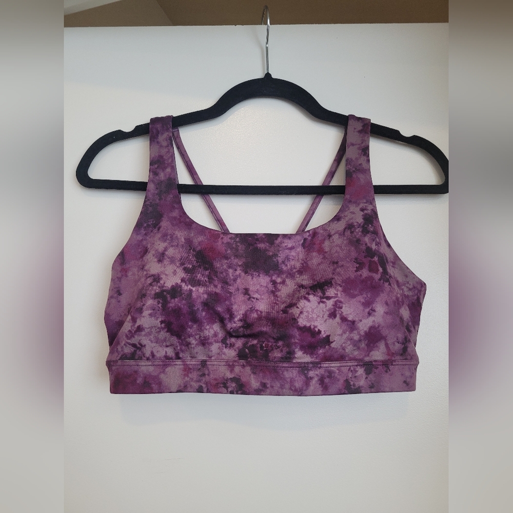 Athleta Exhale Purple Tie Dye Sports Bra Small - Picture 3 of 9